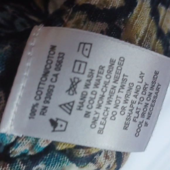 NIC+ZOE Floral Cardigan Sweater Leaf Lightweight Cotton Knit Blue Green Ivory - Picture 6 of 6